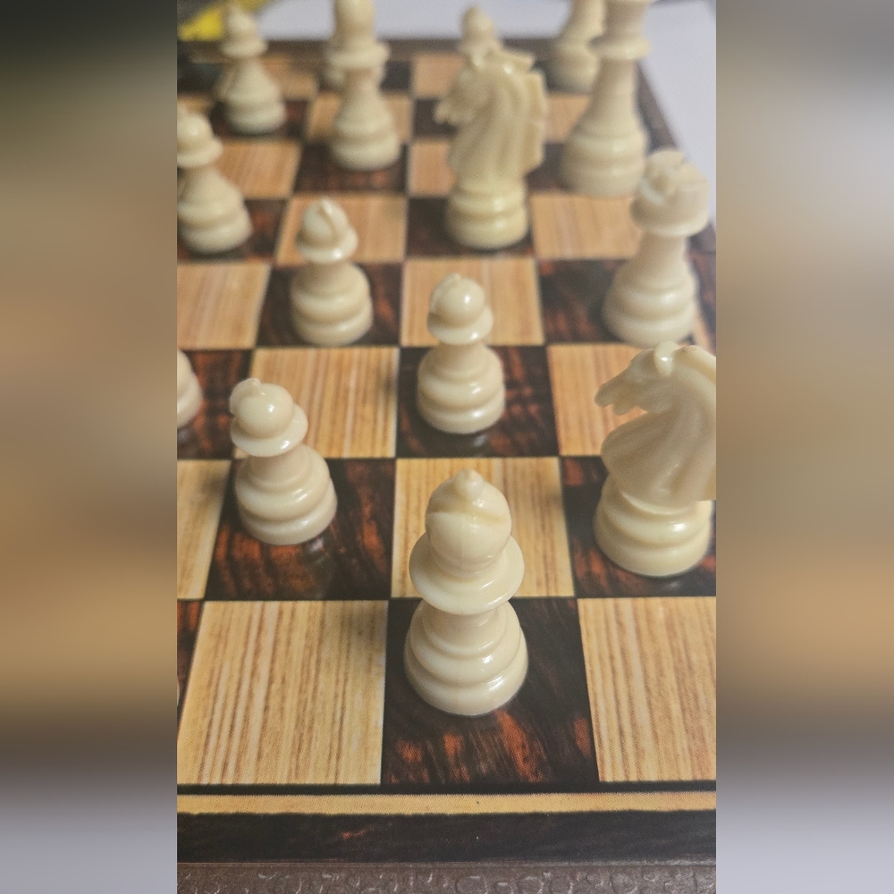 Classic Travel Chess Set - Brown and Cream - Picture 2 of 6